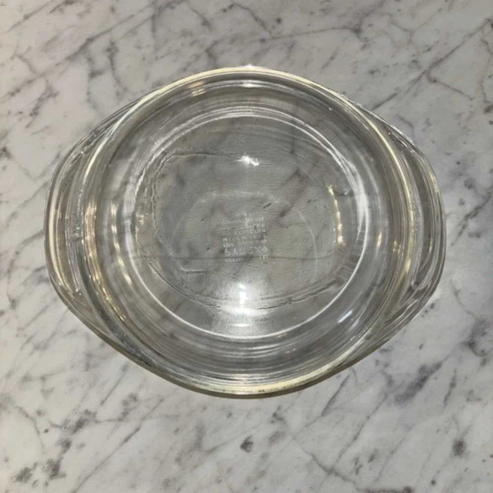 Vintage PYREX Corning Clear Glass 1.5L Round Casserole Baking Dish & Lid,‎ 023